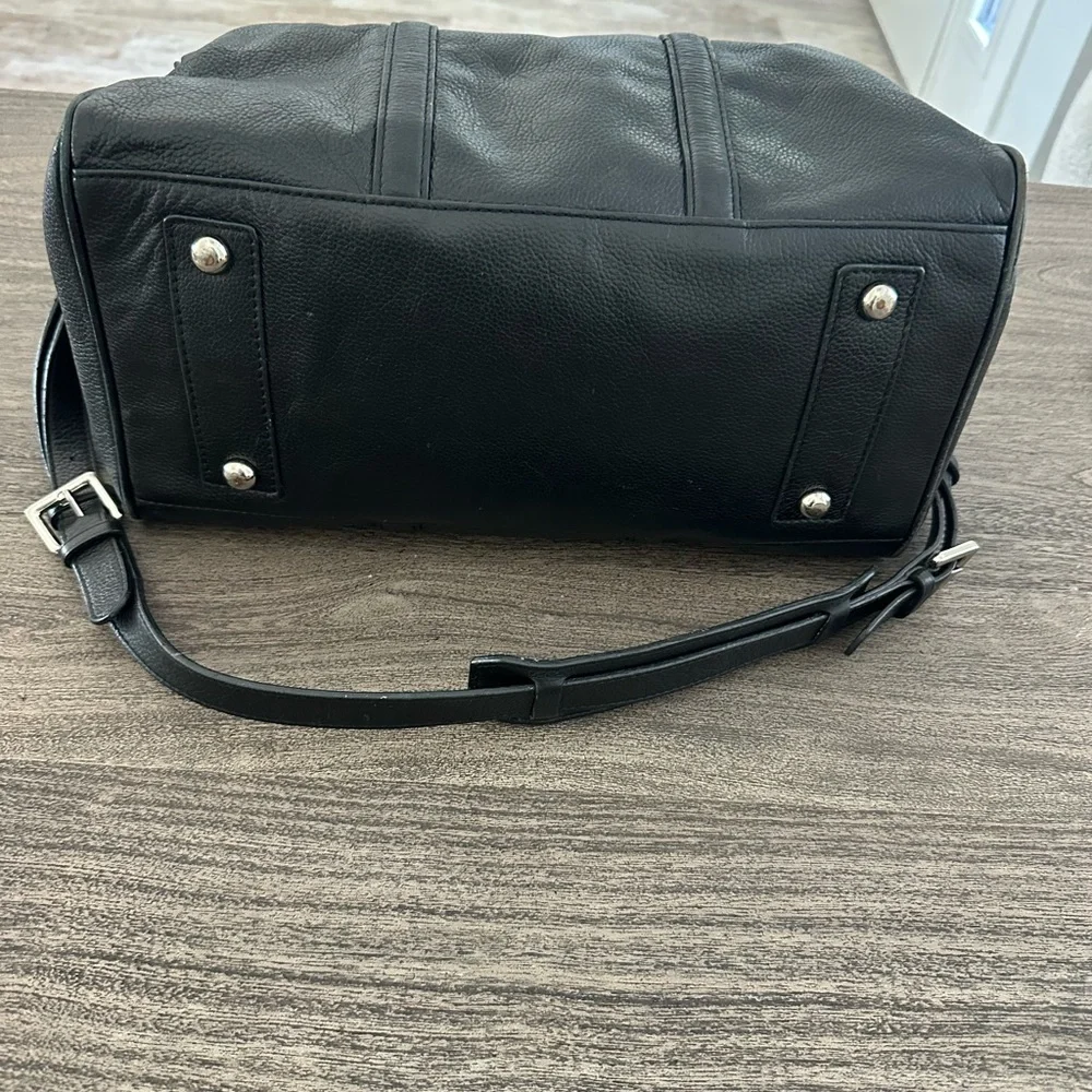 Charles Jourdan Black‎ Leather Duffel Bag